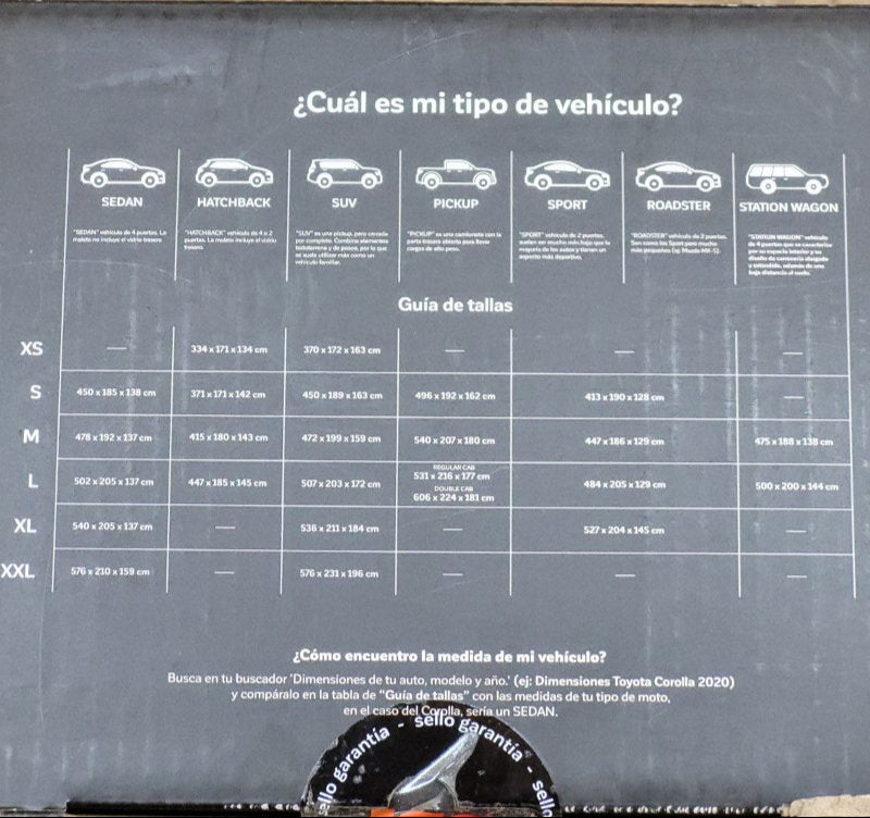 Funda Cobertor Impermeable Auto Suv Wagen Covers 450*182*158cm Negro S