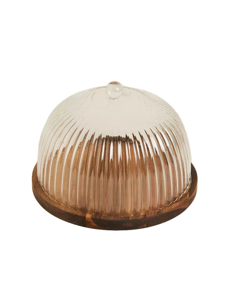 FUENTE TARTAS BOROSILICATO MADERA ZARA HOME 14X22X22 CM