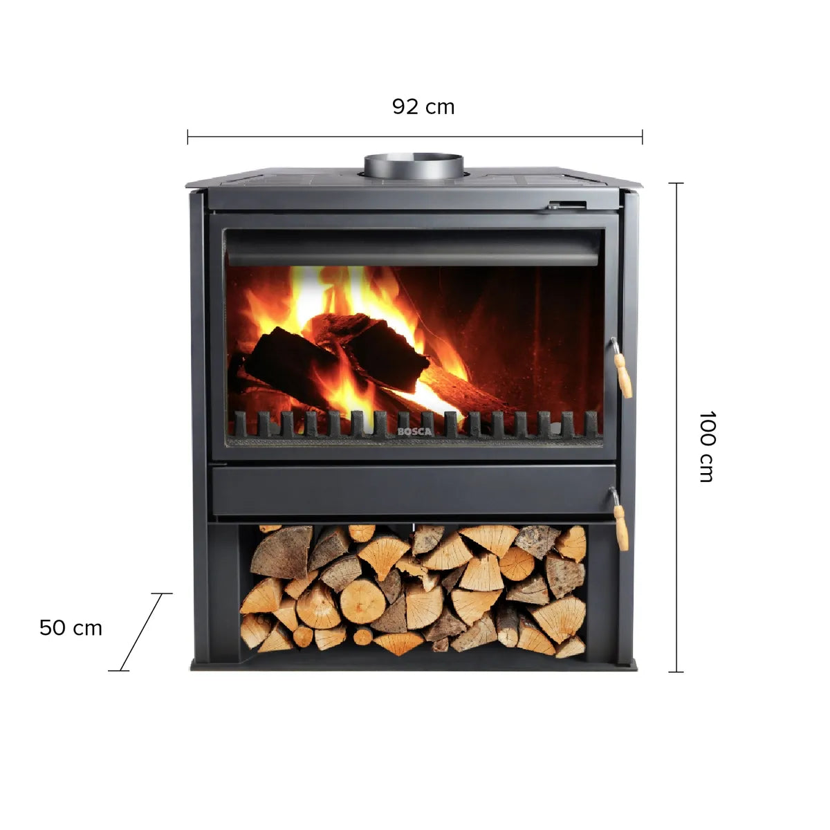 Chimenea a Leña Bosca 850 27 kW Negra