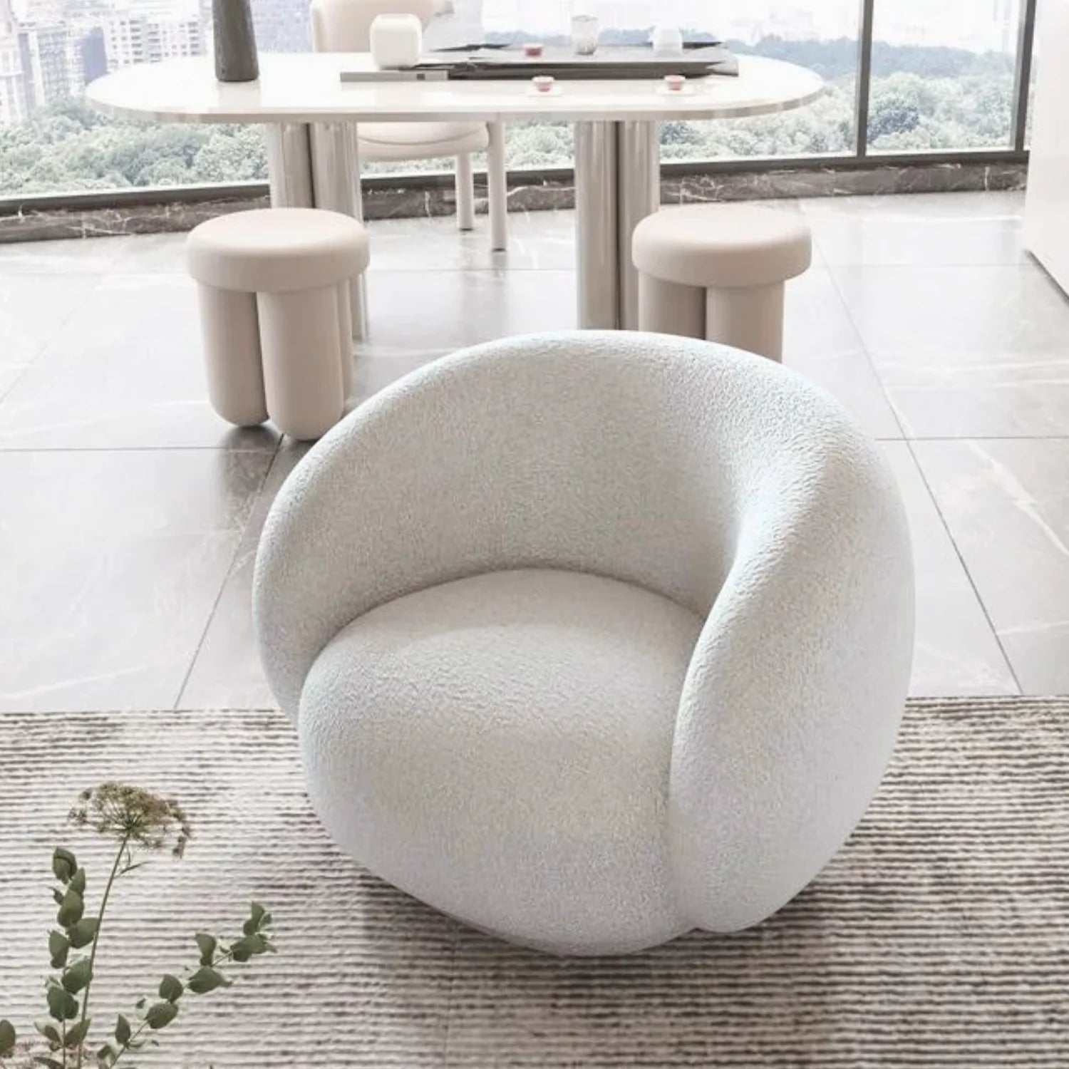 Sillón Individual Santu Home & Deco Nórdico Blanco