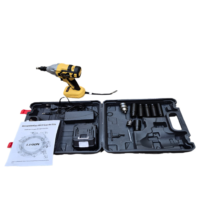Llave De Impacto Inalambricas Hecelo 1/2 Con Bateria Amarillo