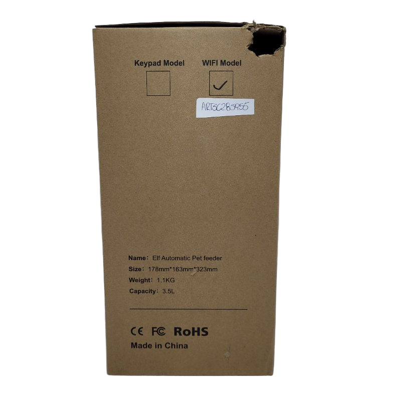 DISPENSADOR DE COMIDA AUTOMÁTICO GENERICO WIFI MODEL BLANCO 3.5L