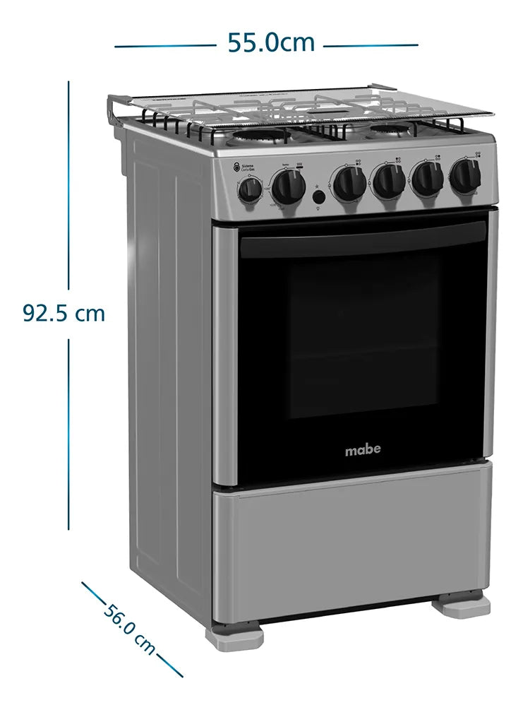 Cocina 4 Quemadores Mabe Cmc5530ag1 Silver