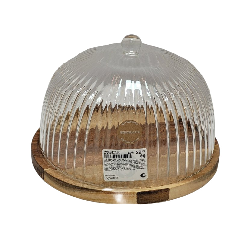 FUENTE TARTAS BOROSILICATO MADERA ZARA HOME 14X22X22 CM