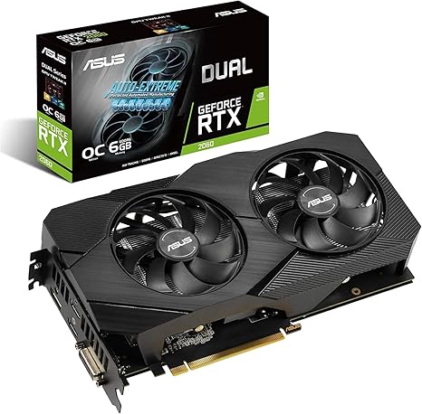 Tarjeta de Video ASUS Dual Nvidia GeForce RTX 2060 DUAL-06G-EVO OC Edition
