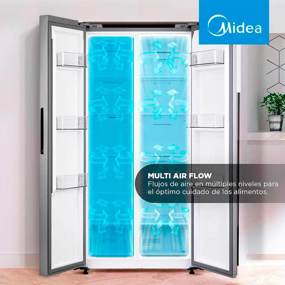 Refrigerador Midea MDRS619FGE50 Inox 460 Litros
