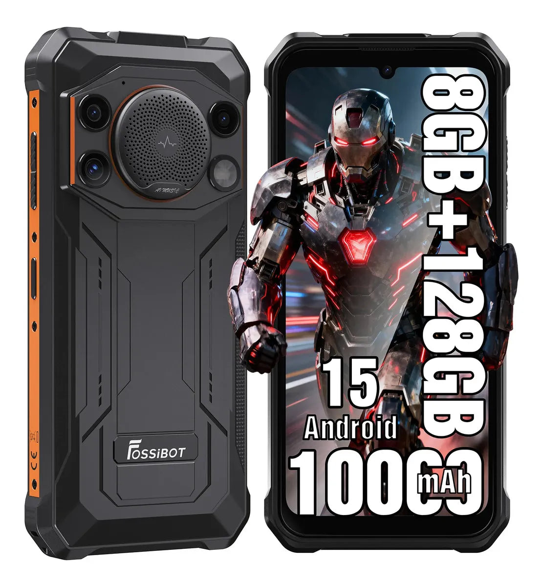 Teléfono Móvil Fossibot F110L 8GB RAM 128GB ROM, Orange