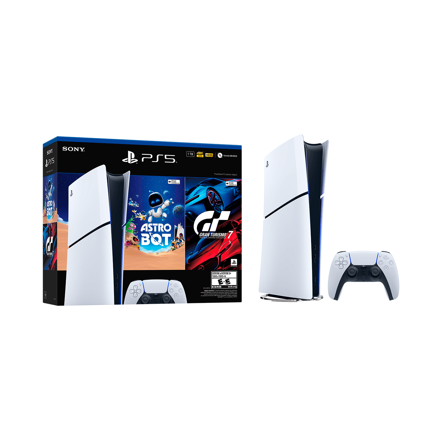 Consola Ps5 Astro Bot+Gt7 Sony Edicion Digital  Cfi-2015 Blanco 1tb