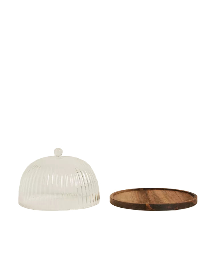 FUENTE TARTAS BOROSILICATO MADERA ZARA HOME 14X22X22 CM
