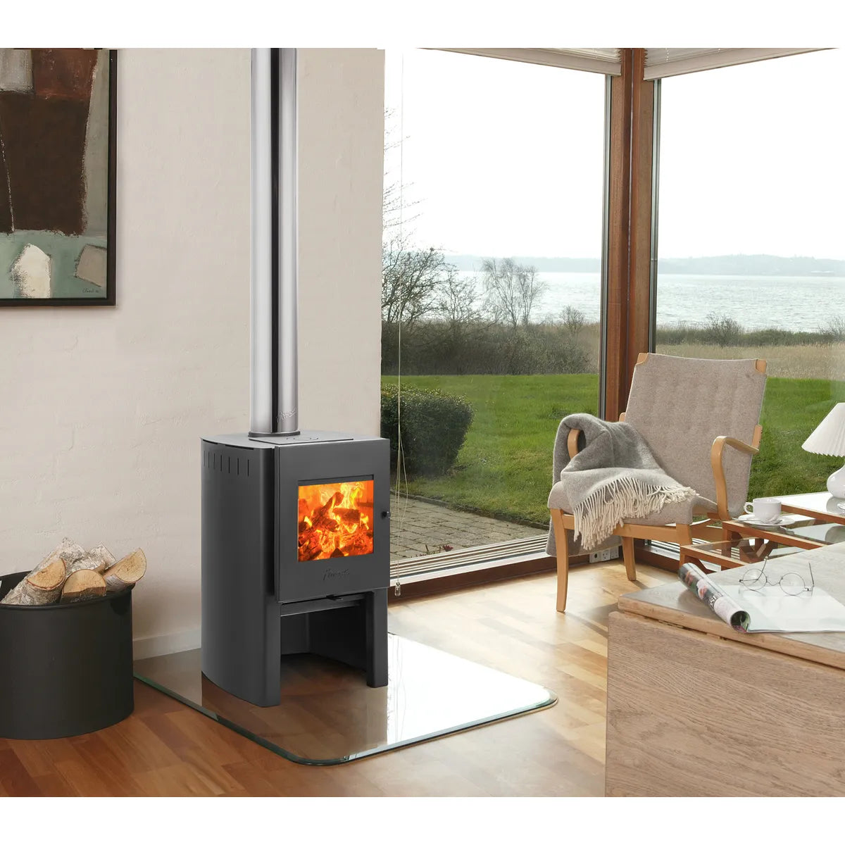 Estufa a Leña Amesti Firelog 380 Negro