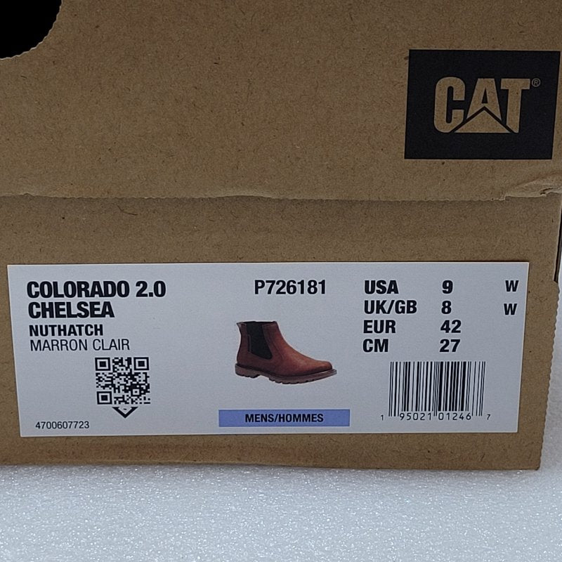 BOTIN CAT COLORADO 2.0 CHELSEA MARRON CLAIR 42 EUR MASCULINO