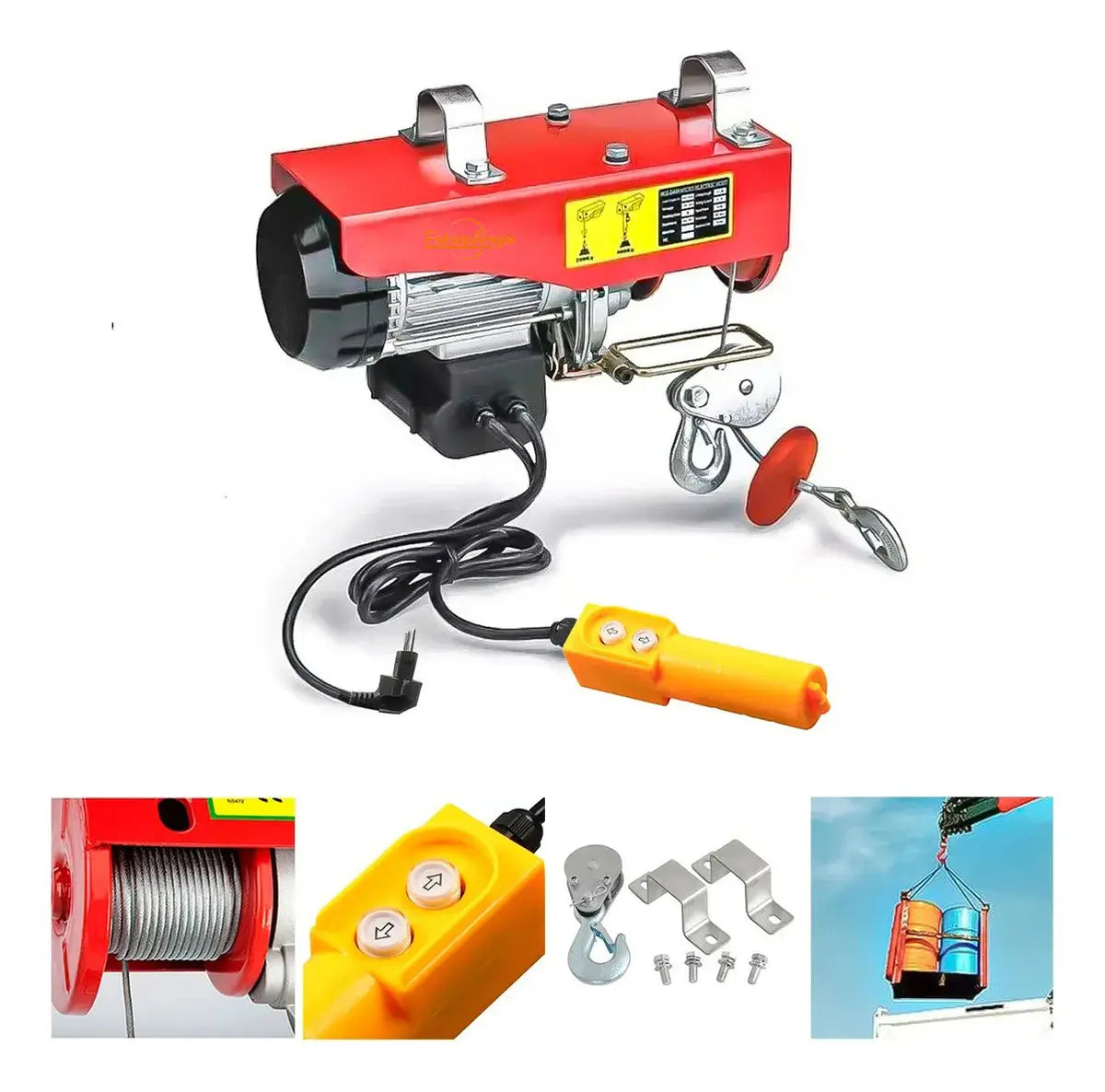 Winche Eléctrico Tecle Harprod PH002 500 kg, Rojo