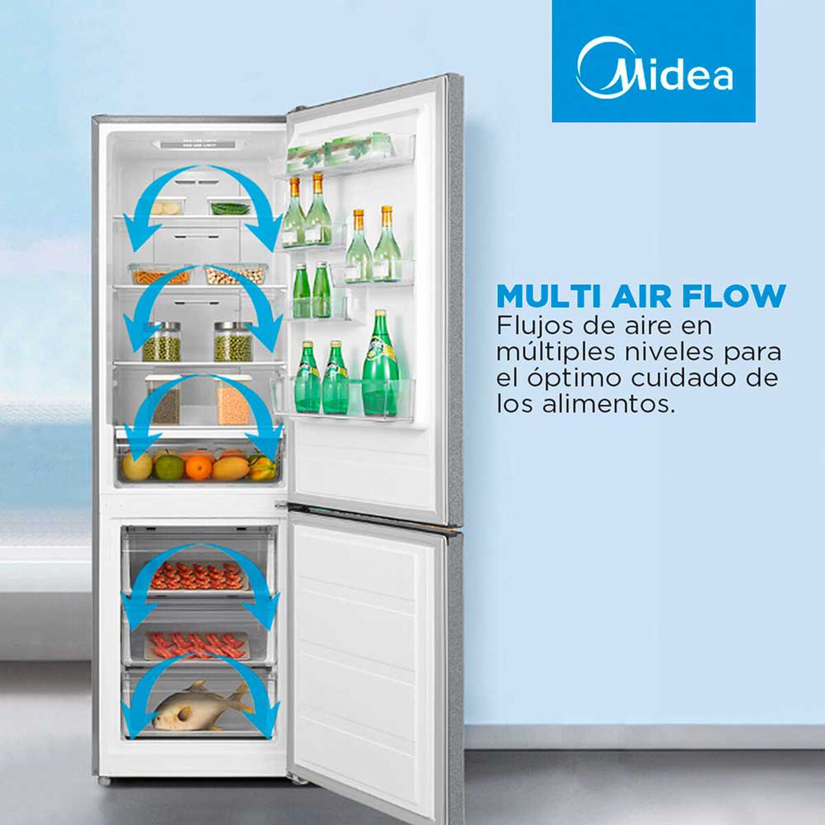 Refrigerador Midea MDRB424FGE50 Silver 310 Litros