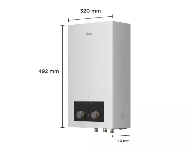 Calefont Tiro Natural Midea MGWH5-10MDNCLW-GL 5 Litros, Blanco