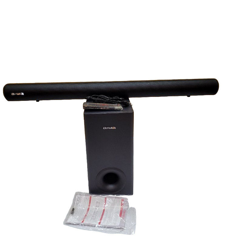 Barra De Sonido + Subwoofer Wireless Aiwa Awsbh21ww Negro 120w