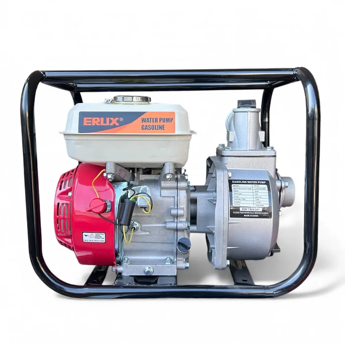 Motobomba de Agua 2 Pulgadas Profesional ERLIX ER-30 7.0HP Gasolina