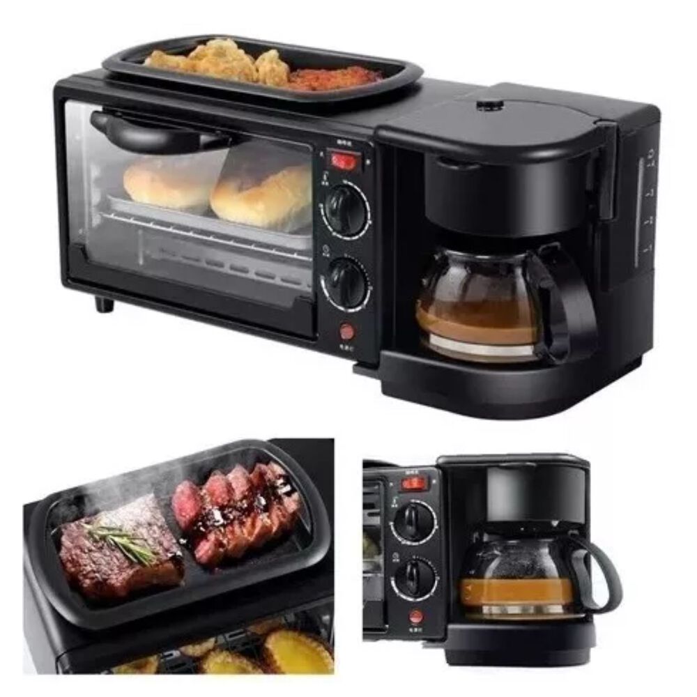 Maquina De Desayuno Vida Amor 3 En 1 Multifuncional Negro