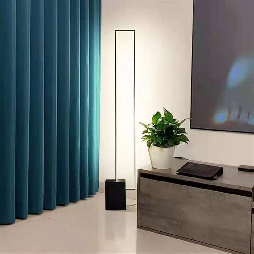 Lampara De Pie Led Santu Rectangular Negro