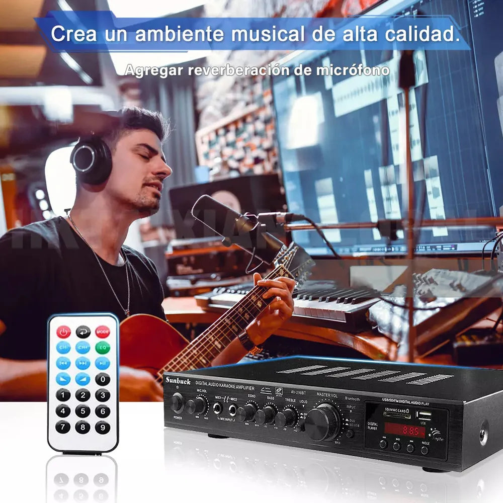 Amplificador Digital Audio Karaoke Starlock Av-298bt Negro