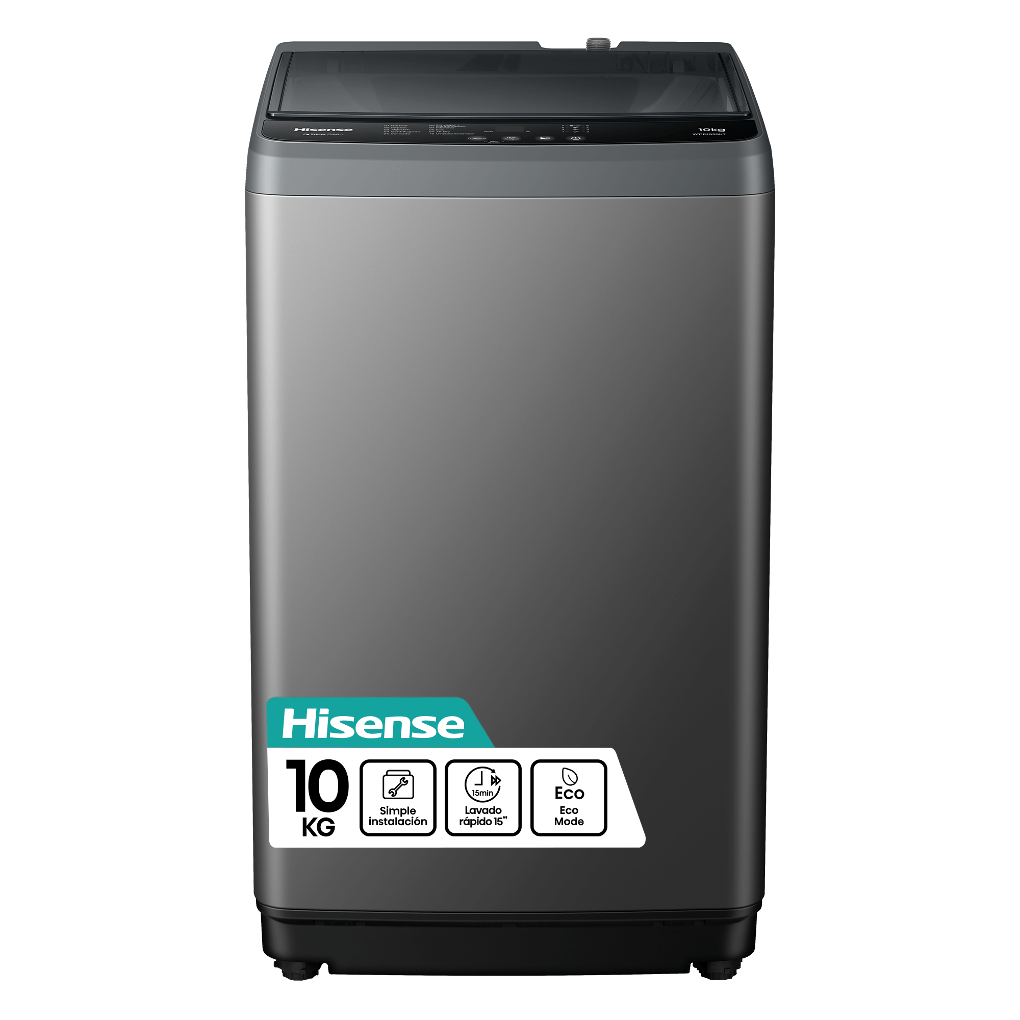 Lavadora Hisense WT1D1030UT 10 kg Gris Titanio