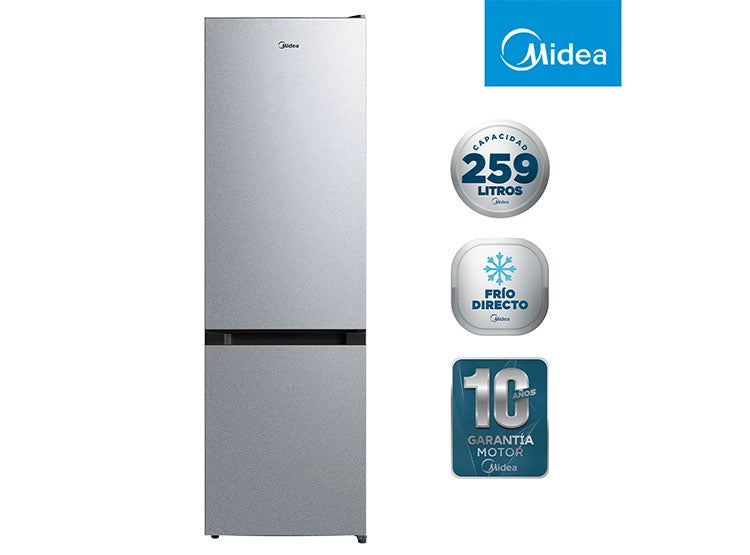 Refrigerador Congelador Dos Puertas Midea Mdrb369fge50 Sistema Deshielo Manual Silver 259 Lts
