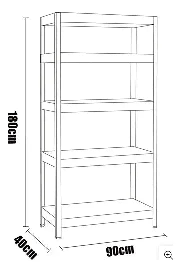 Estante Galvanizado Imsihome Organizador 5 Niveles 180x90x40cm