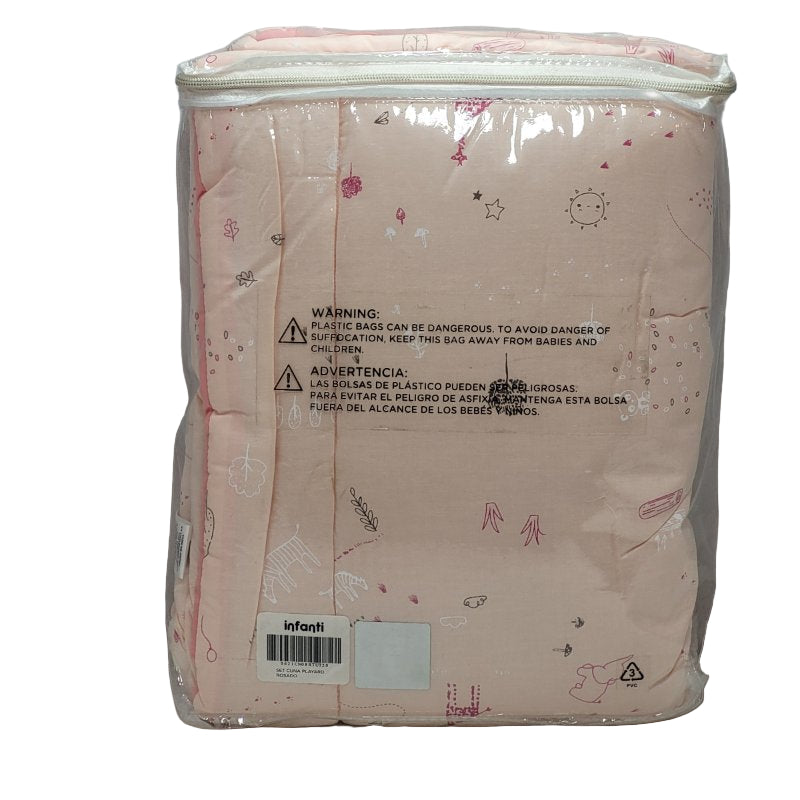 Set De Cuna Infanti Playard Rosado Xxx
