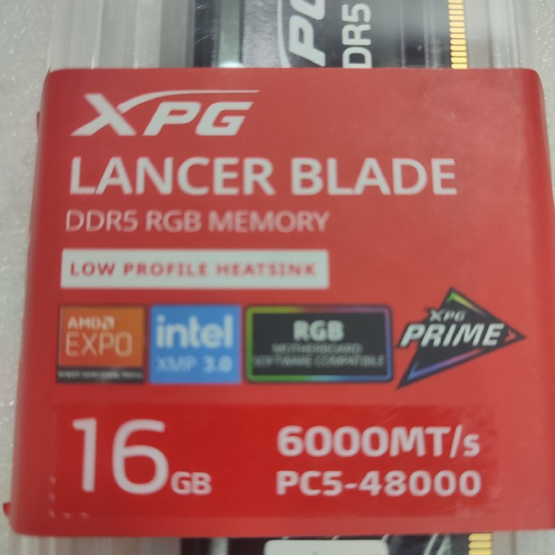 Memoria Ram Ddr5 Xpg Lancer Blade Black 16gb / 6000mt/S Pc5-48000