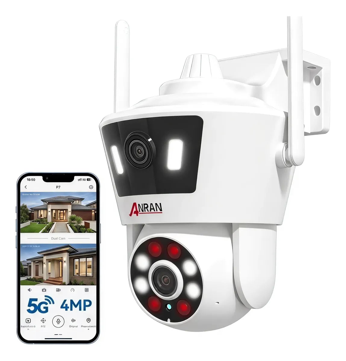 Cámara de Seguridad Anran WiFi Visión Nocturna con Detección de Movimiento 4MP