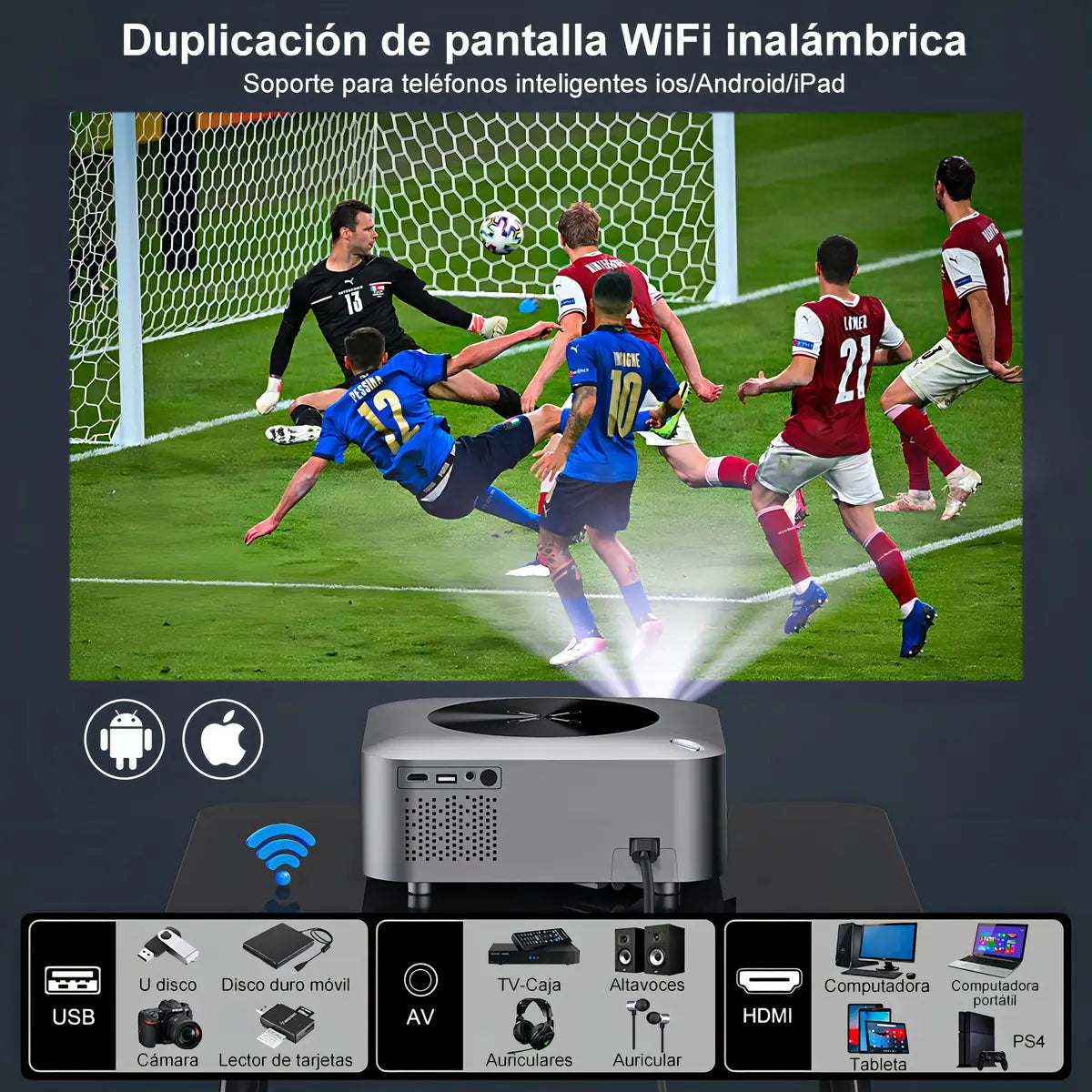 Proyector Profesional Full HD 1080P GooJodoq X2 Android 4K WiFi 13000LM