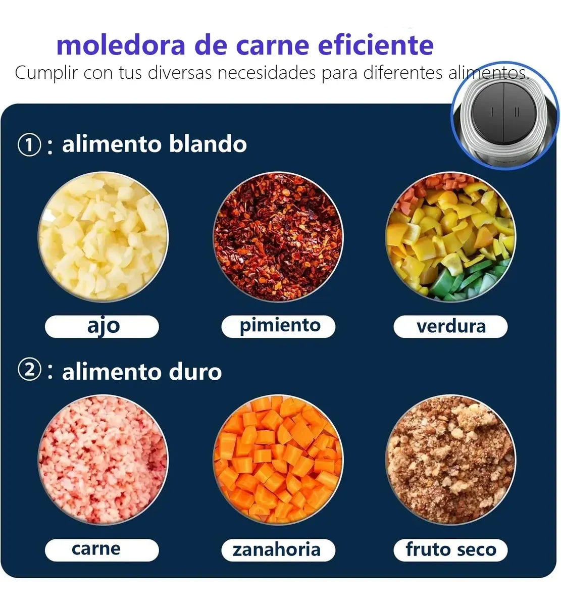 Picadora Moledora Eléctrica de Carnes y Verduras Kitchen Essentials 8 Litros