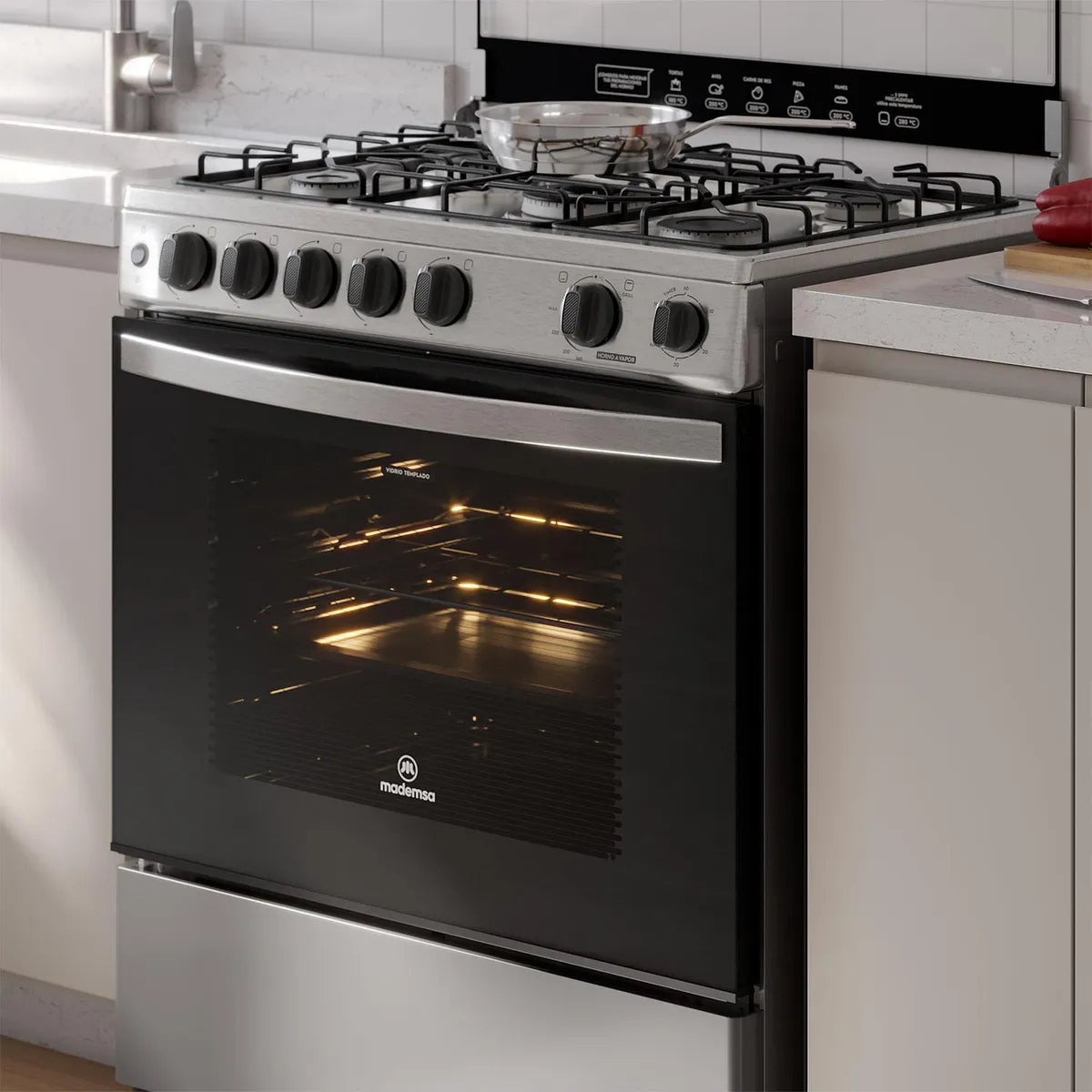 Cocina a Gas 5 Quemadores Madema FM5SSC Inox