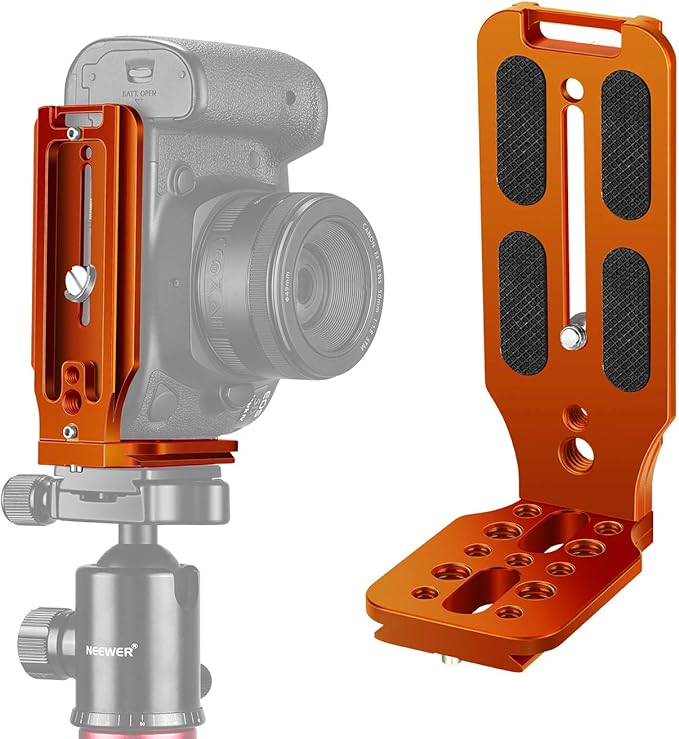 Soporte Cámara Vertical Genérico Clapper En Forma L  Placa Rapida Anaranjado