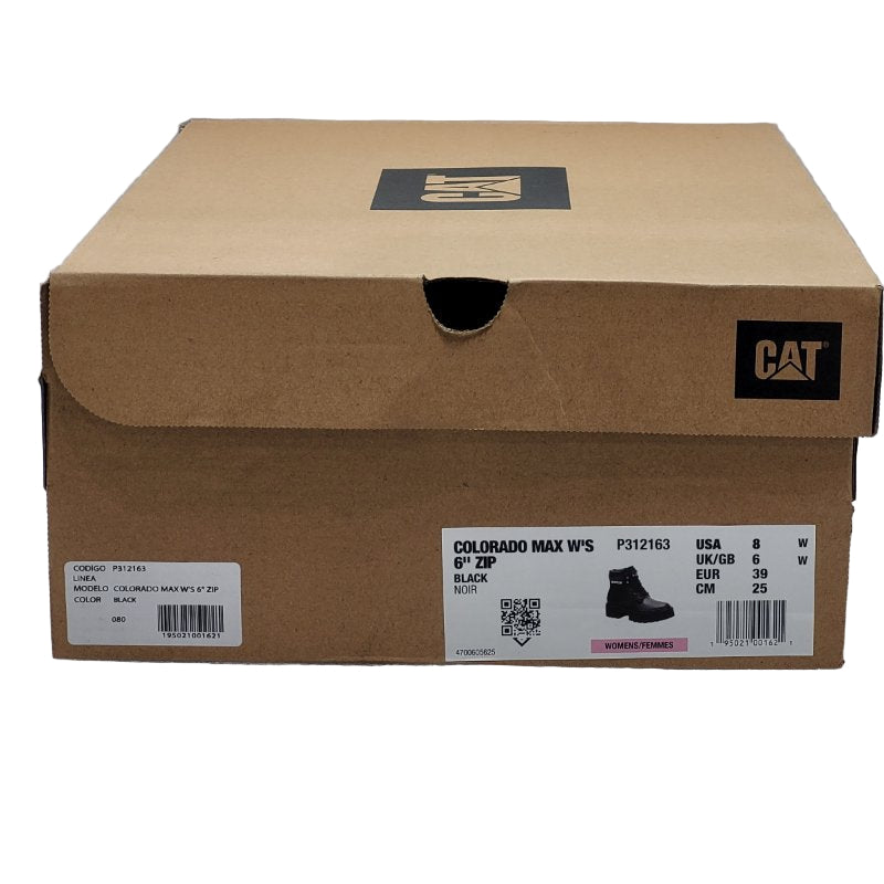 Botin Cat Colorado Max Ws6 Zip Negro 39 Femenino