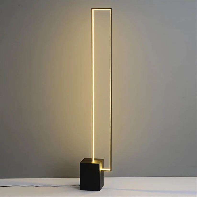 Lampara De Pie Led Santu Rectangular Negro