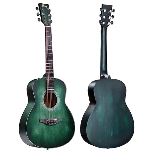 Guitarra Acústica Con Cutaway De 40 Pulgadas + Funda Winzz Af-H00lc Verde Oscuro