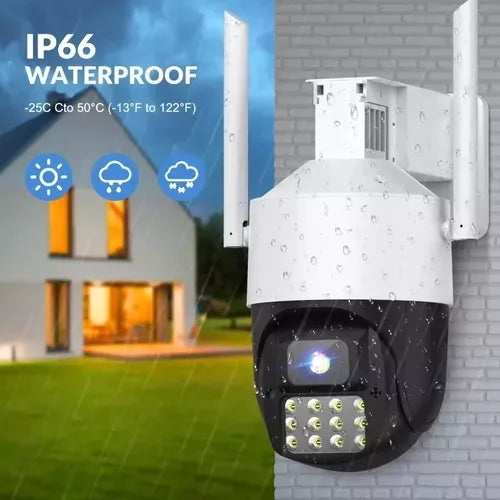 Cámara de Seguridad Exterior Genérica 3K 5MP con Almacenamiento de 128GB y Alarma
