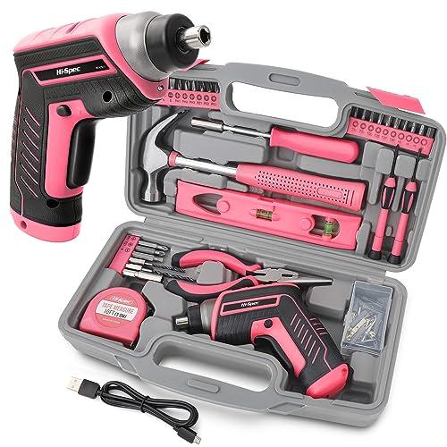 Juego de Herramientas HI-SPEC USB 3.6 V 19 Piezas, Rosado