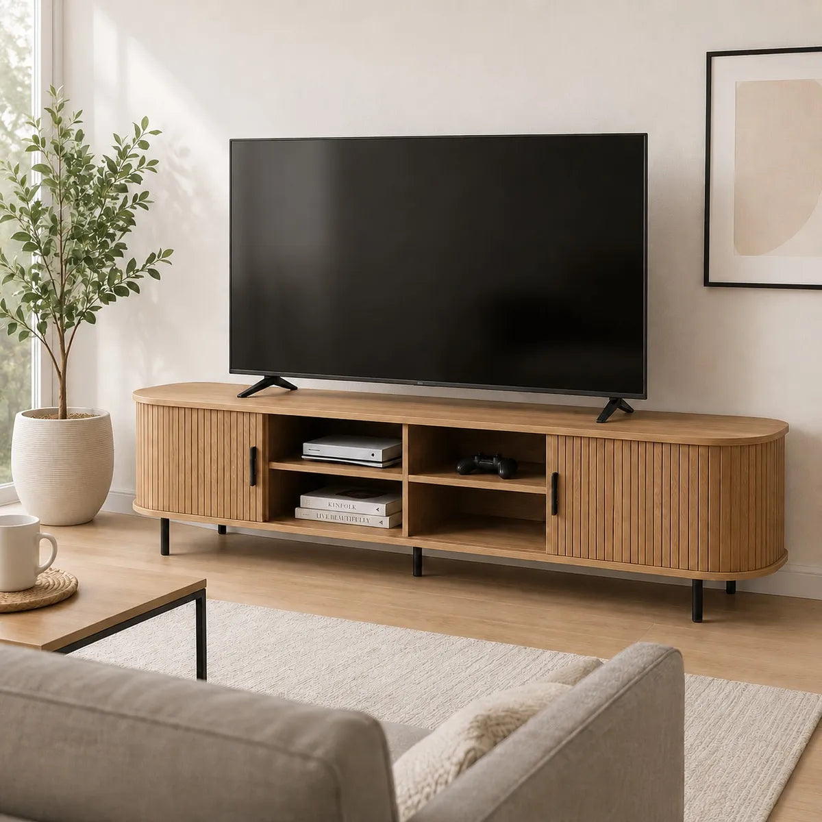 Rack TV SPACE HOME Oslo 180 cm Estilo Nórdico para TV 75–80”