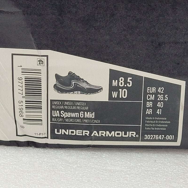 Zapatillas Under Armour Ua Spawn 6 Mid Negro/Gris 42 Eur Unisex