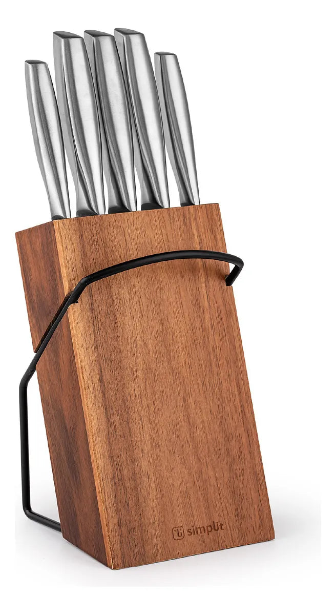 Set Cuchillo 5 Piezas Acero Inoxidable Simplit Stahl Metálico