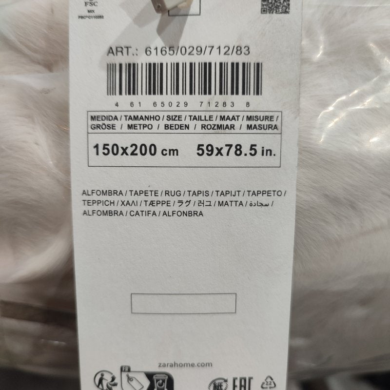 Alfombra Zara Home Pelo Blanco 150x200cm
