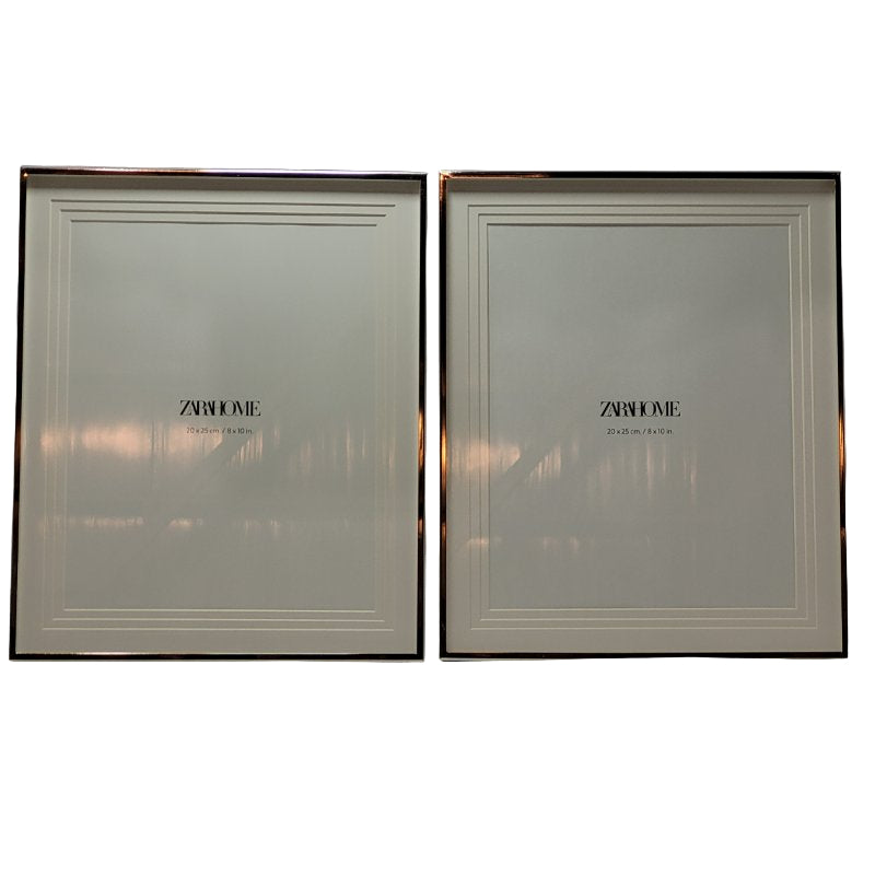 Pack 3 Marco Foto Con Paspartu Escalonado Zara Home Metalico 20*25 Cm Plata