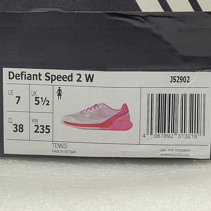 Zapatilla Tenis Adidas Defiant Speed 2w Blanco/Rosado 23.5 Cm Femenino