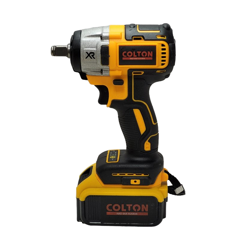 Llave Impacto Colton 2 Baterias + Accesorios Amarillo 20v 2ah
