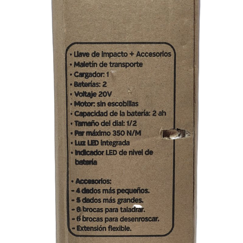 Llave Impacto Colton 2 Baterias + Accesorios Amarillo 20v 2ah