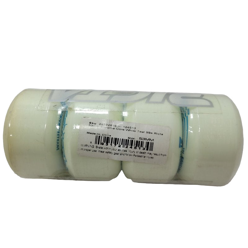 Kit 4 Ruedas Patineta Ricta Chrome Core White Teal 99a - 53mm