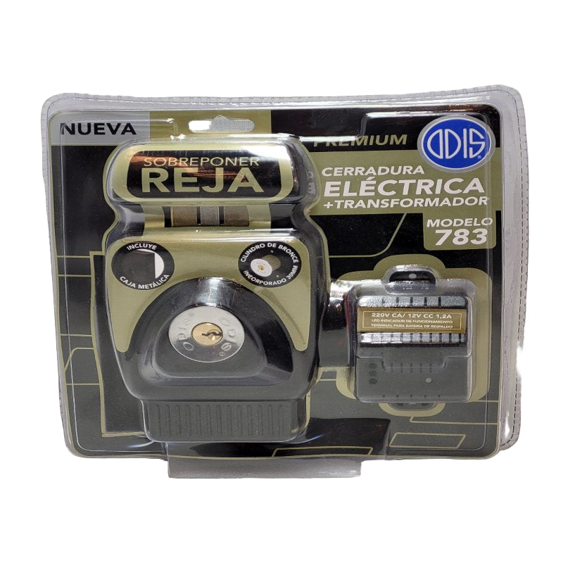 Cerradura Electrica+Transformador Odis Sobreponer 783 Negro