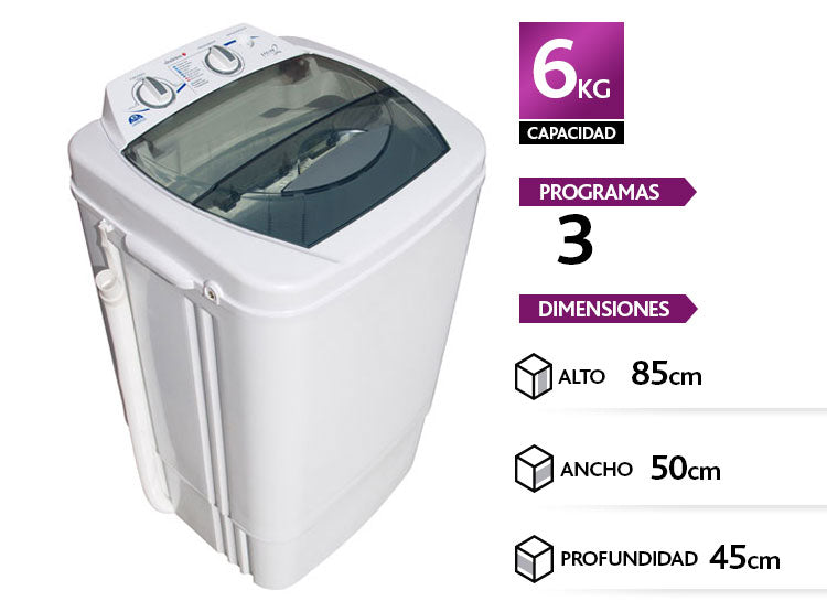 Lavadora Semiautomática Sindelen Ls-6100 Plus Blanco 6Kg