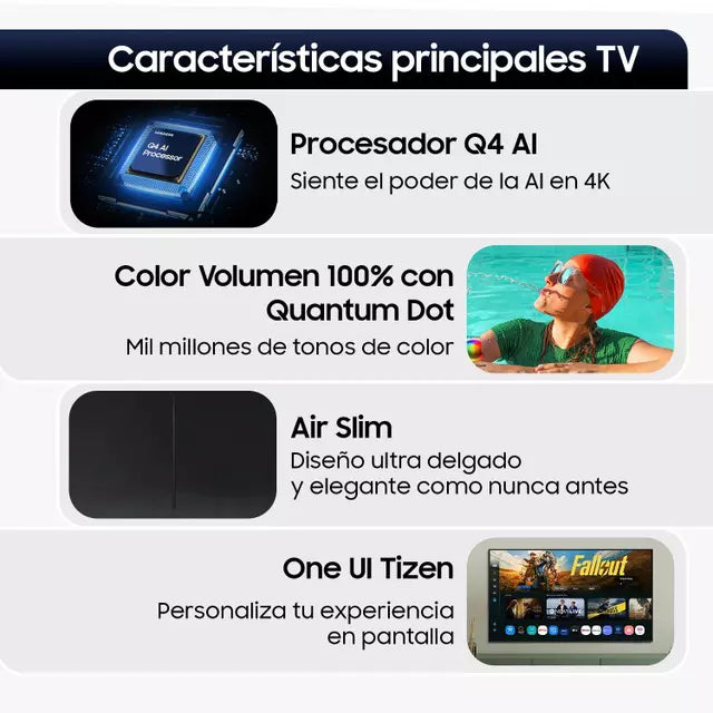 Smart Tv Qled Samsung Qn43q8faag Negro 43"